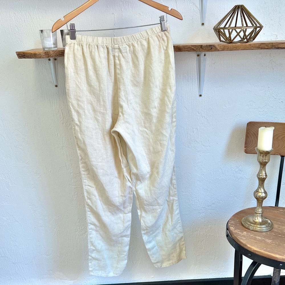 Flax Linen Trousers Pants Size P - Picture 2 of 15